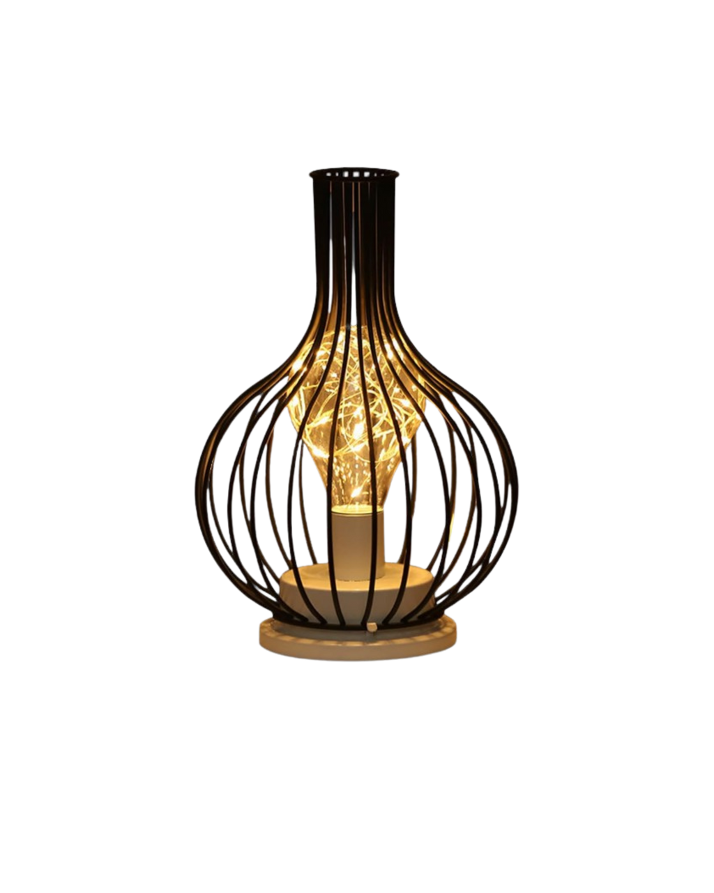 SUENTA Skulpturale Tischlampe mit Goldakzenten – Handgefertigte Eleganz Stil A