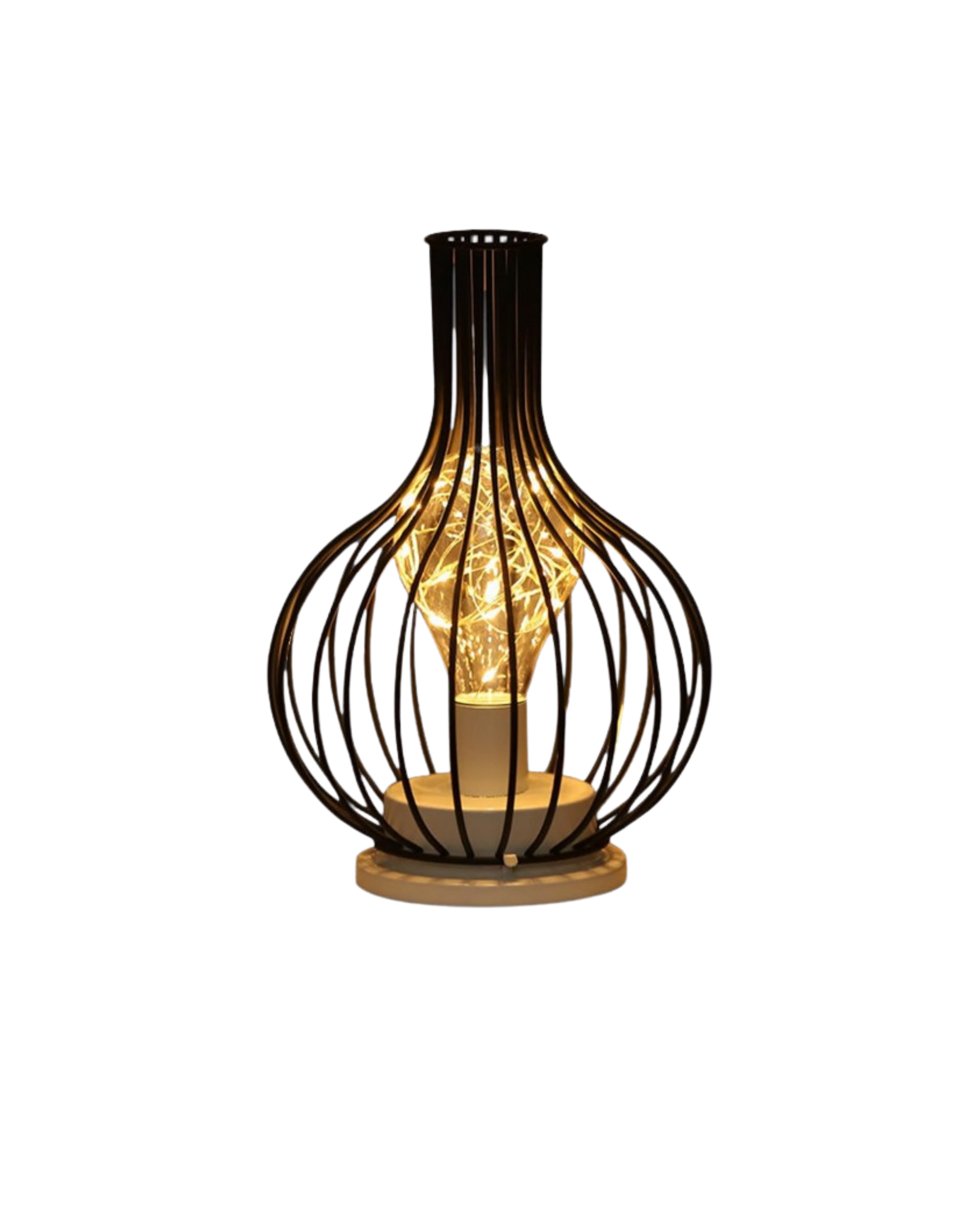 SUENTA Skulpturale Tischlampe mit Goldakzenten – Handgefertigte Eleganz Stil A