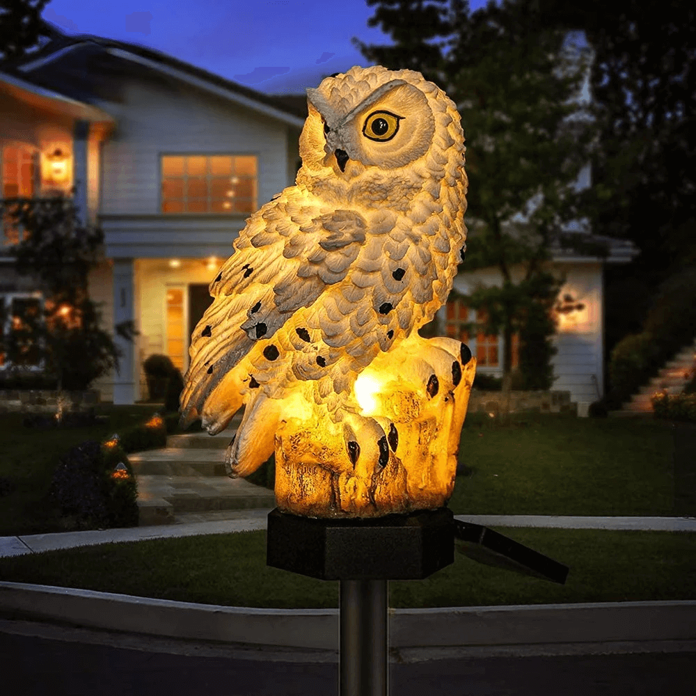 SUENTA Solar Eulenlampen Set Garten Beleuchtung Warmweiß Outdoor