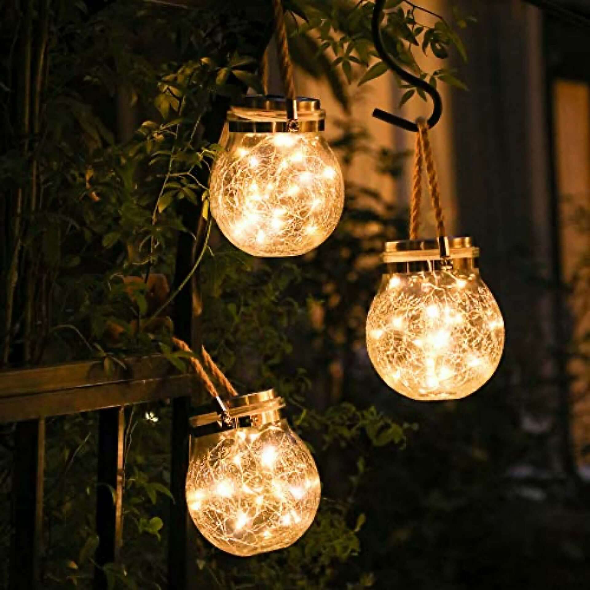 SUENTA Solar Gartenleuchten Aus Glas Im 3er Pack Für Außenbereich