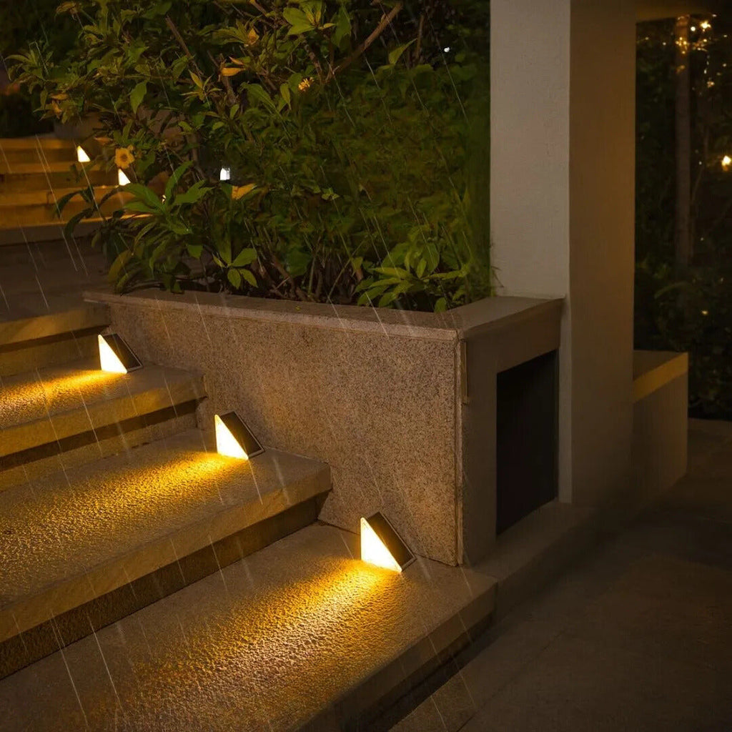 SUENTA Solarbetriebene Treppenbeleuchtung IP67 – Wasserdicht, LED, Einfache Montage