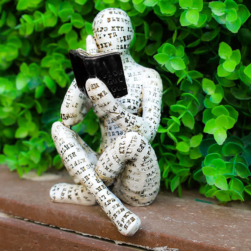 SUENTA Statue Einer Lesenden Denkerin Als Bücherregal Dekoration B