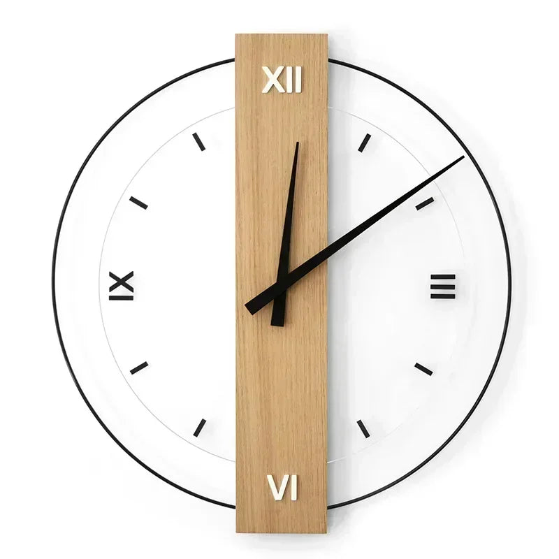 SUENTA Stille Wanduhr Aus Holz Mit Ruhigem Uhrwerk Minimal Design A