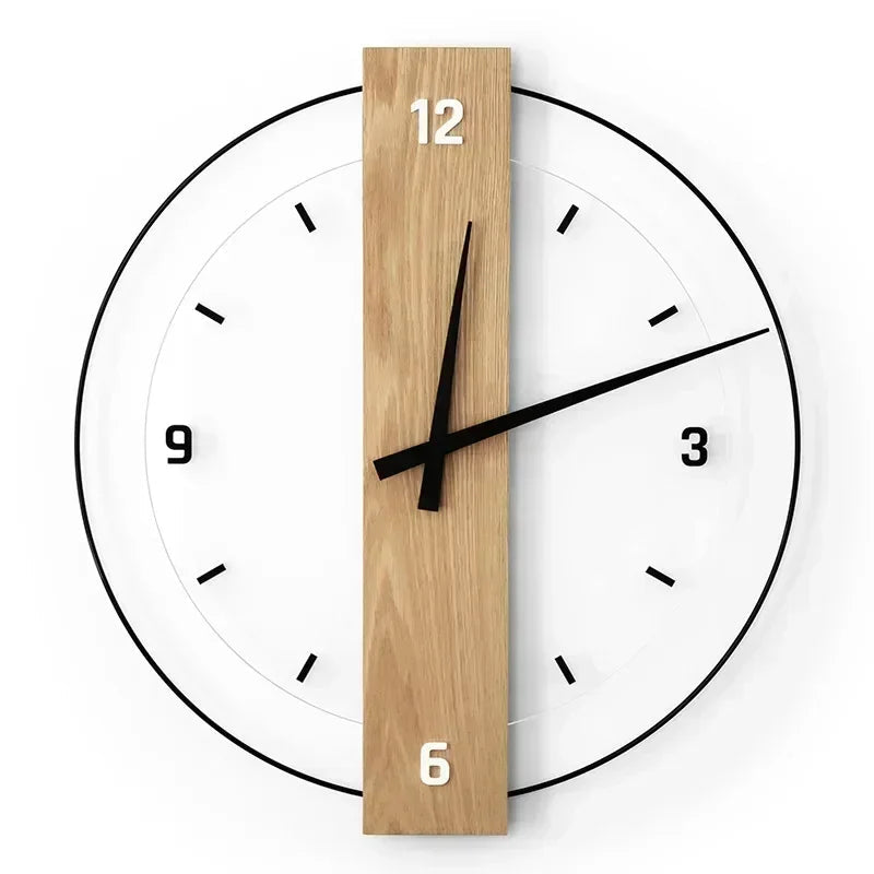 SUENTA Stille Wanduhr Aus Holz Mit Ruhigem Uhrwerk Minimal Design B