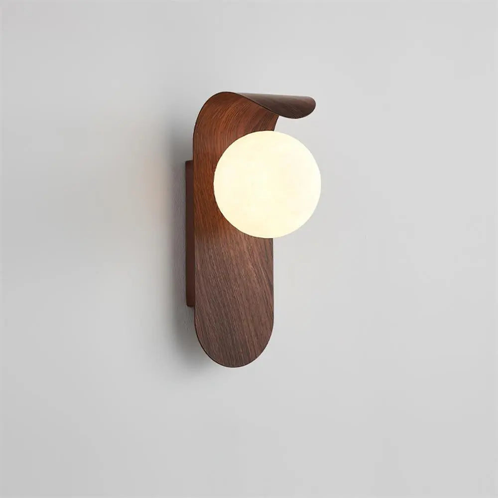 SUENTA Stilvolle Wandlampe in Schwarz mit Goldakzenten – Modernes Design Walnuss