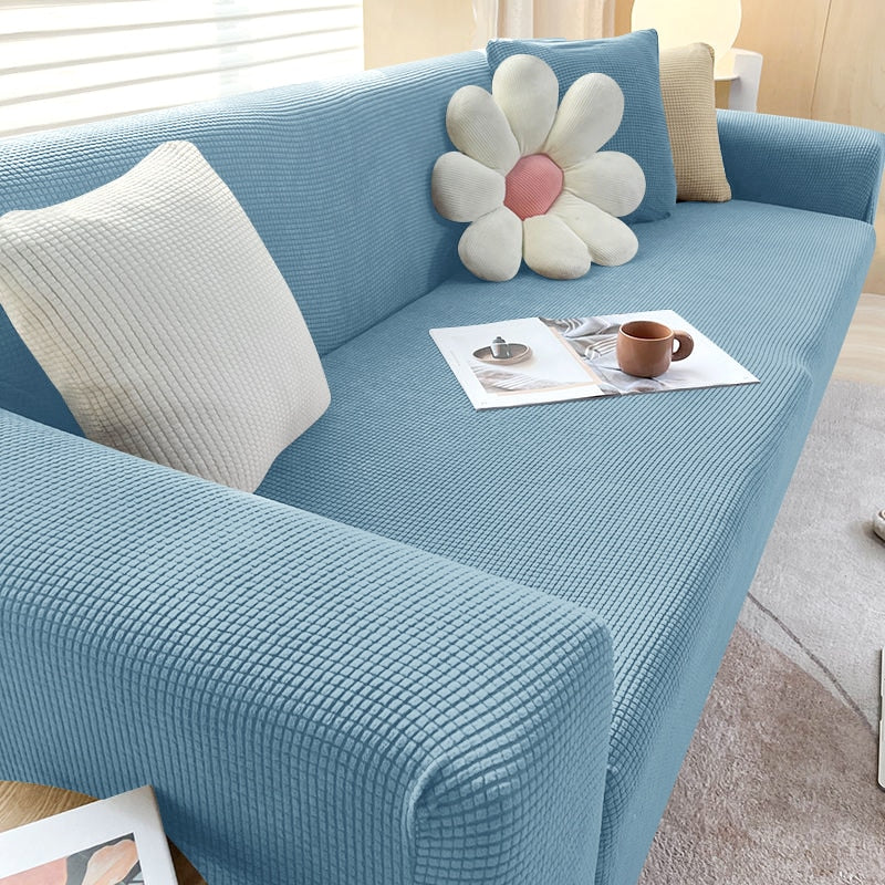SUENTA Stilvoller Stretch Sofabezug Für Eck Und L Form Sofas Seeblau