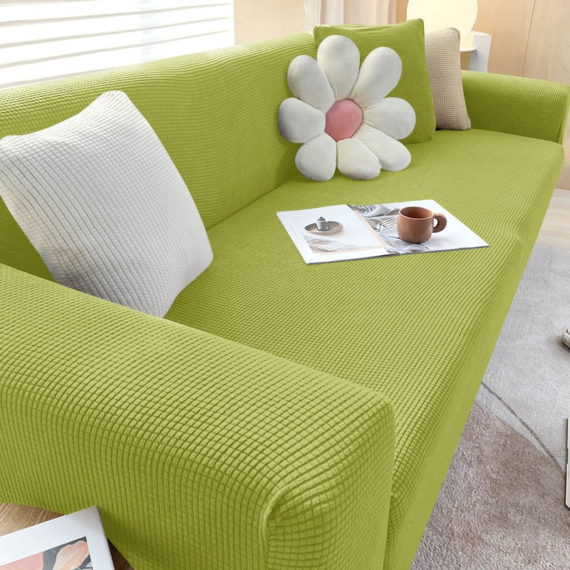 SUENTA Stilvoller Stretch Sofabezug Für Eck Und L Form Sofas Grasgrün