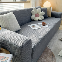 SUENTA Stilvoller Stretch Sofabezug Für Eck Und L Form Sofas Hellgrau