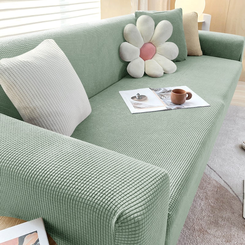 SUENTA Stilvoller Stretch Sofabezug Für Eck Und L Form Sofas Grün