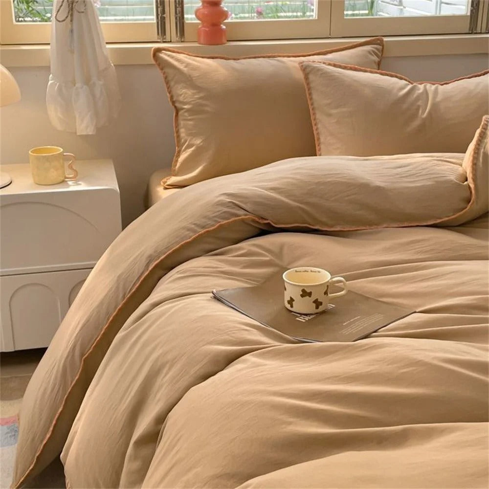 SUENTA Stilvolles Bettwäsche Set aus 100% Polyester – 150x200cm, Grau D Flachbettlaken