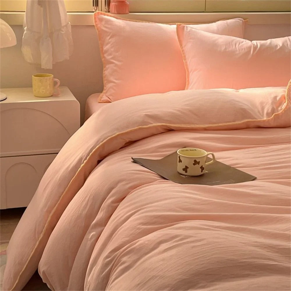 SUENTA Stilvolles Bettwäsche Set aus 100% Polyester – 150x200cm, Grau E Flachbettlaken