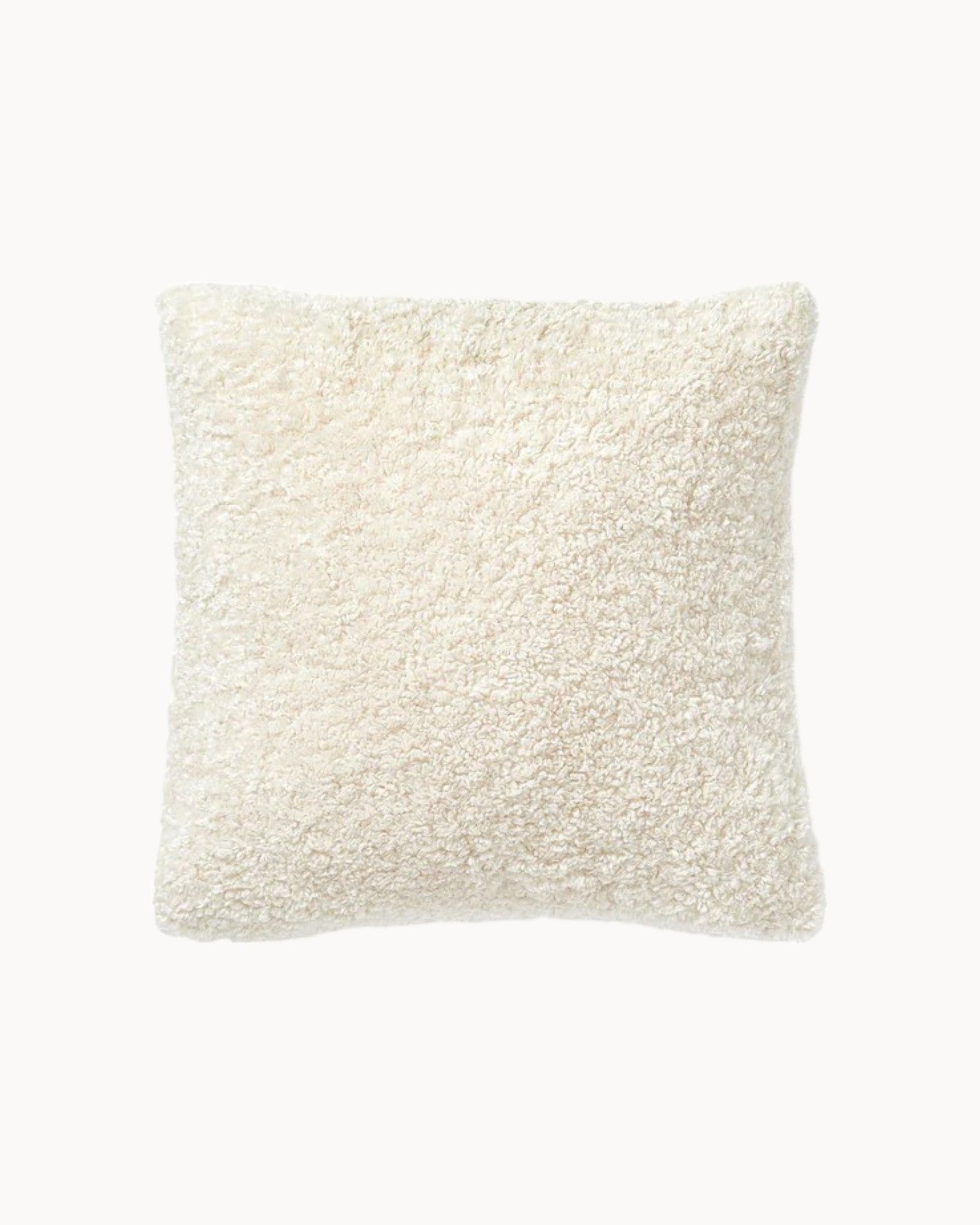 SUENTA Teddy Kissenbezug 45x45 cm – Flauschig, Reißverschluss, Cremeweiß Cremeweiß