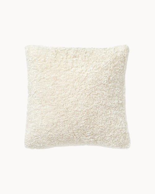 SUENTA Teddy Kissenbezug 45x45 cm – Flauschig, Reißverschluss, Cremeweiß Cremeweiß
