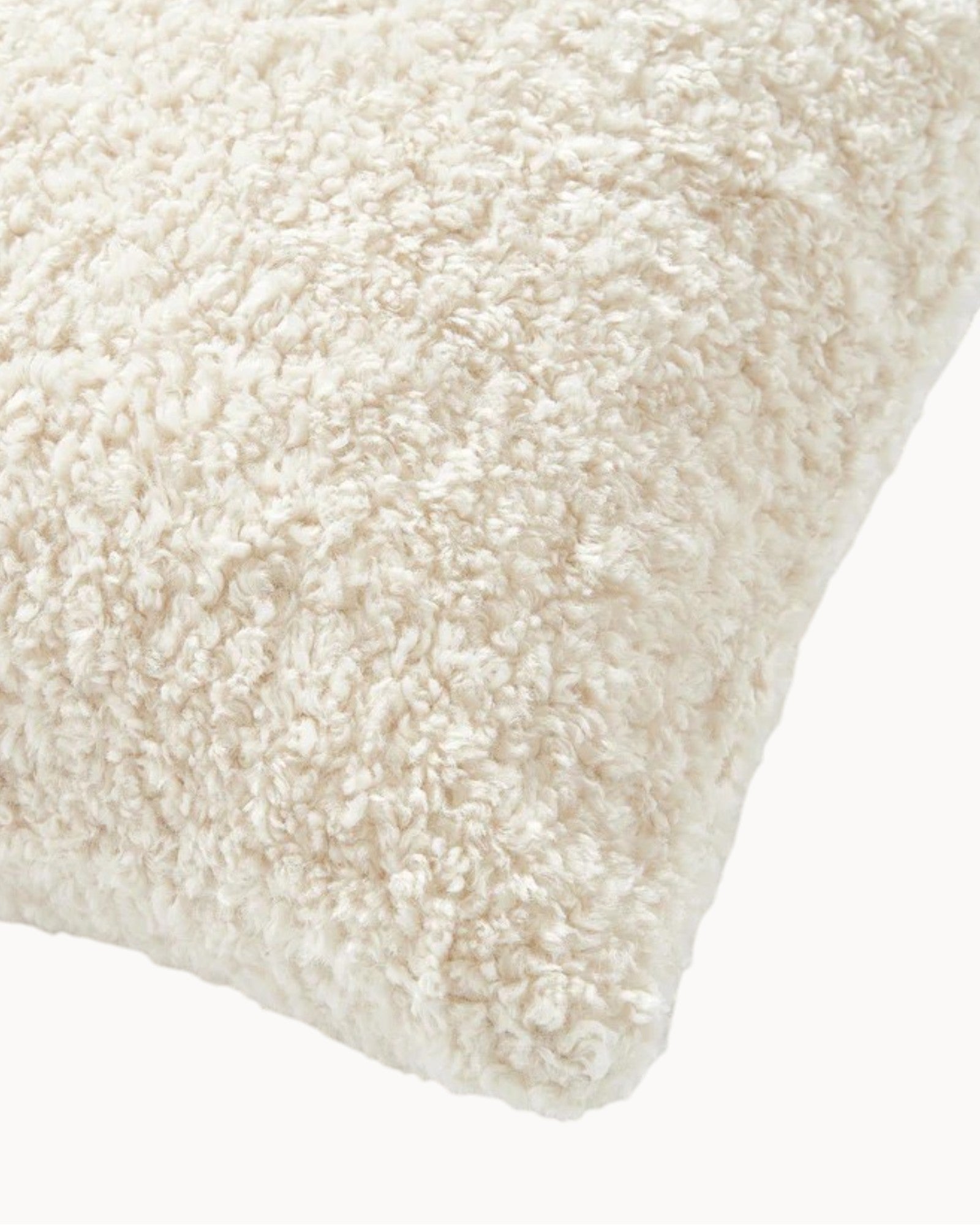 SUENTA Teddy Kissenbezug 45x45 cm – Flauschig, Reißverschluss, Cremeweiß