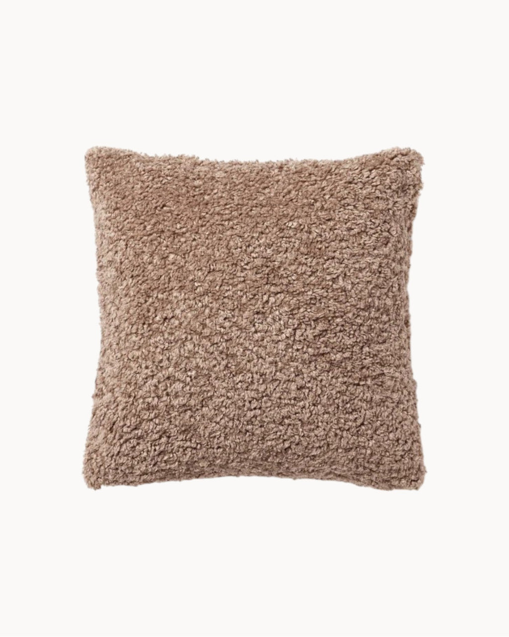 SUENTA Teddy Kissenbezug 45x45 cm – Flauschig, Reißverschluss, Cremeweiß Nougat