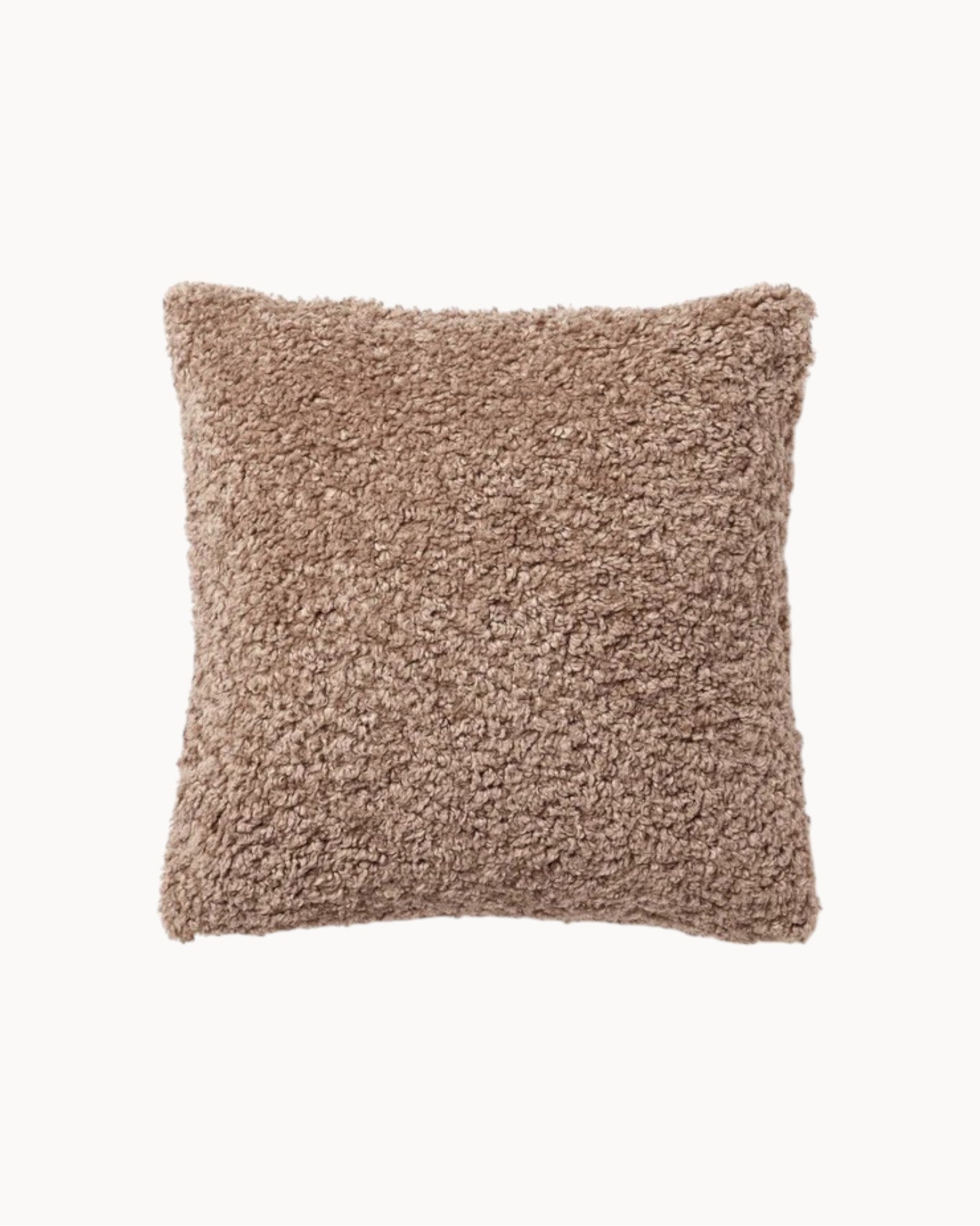 SUENTA Teddy Kissenbezug 45x45 cm – Flauschig, Reißverschluss, Cremeweiß Nougat