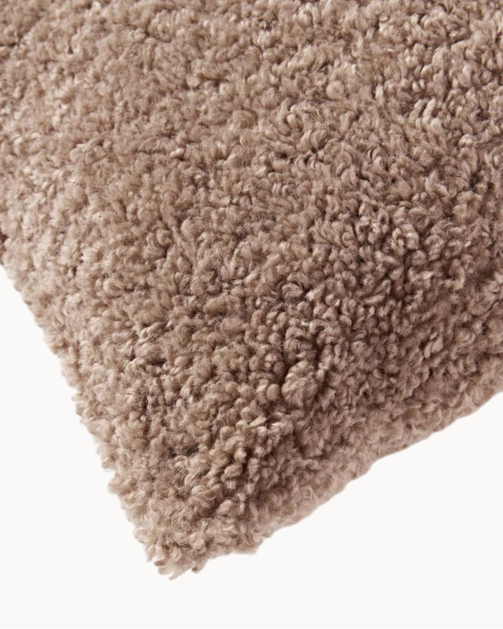 SUENTA Teddy Kissenbezug 45x45 cm – Flauschig, Reißverschluss, Cremeweiß
