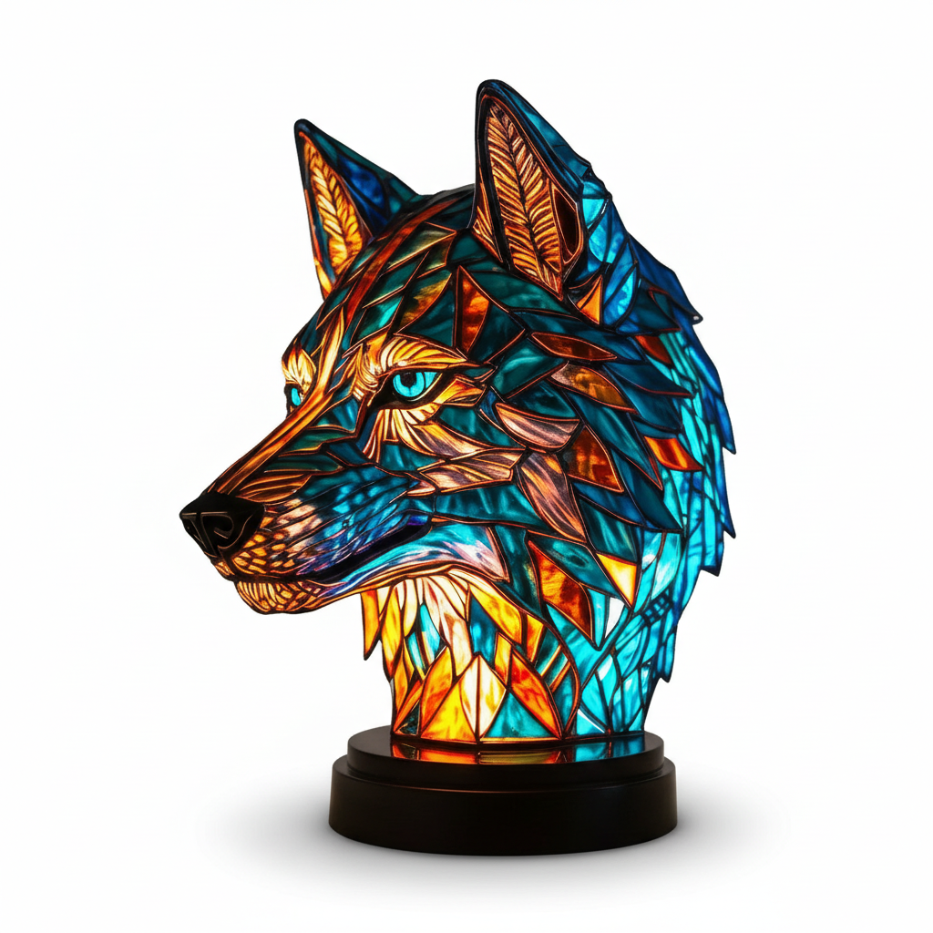 SUENTA Tierinspirierte Tischlampe aus Harz und Glas – 30 cm hoch