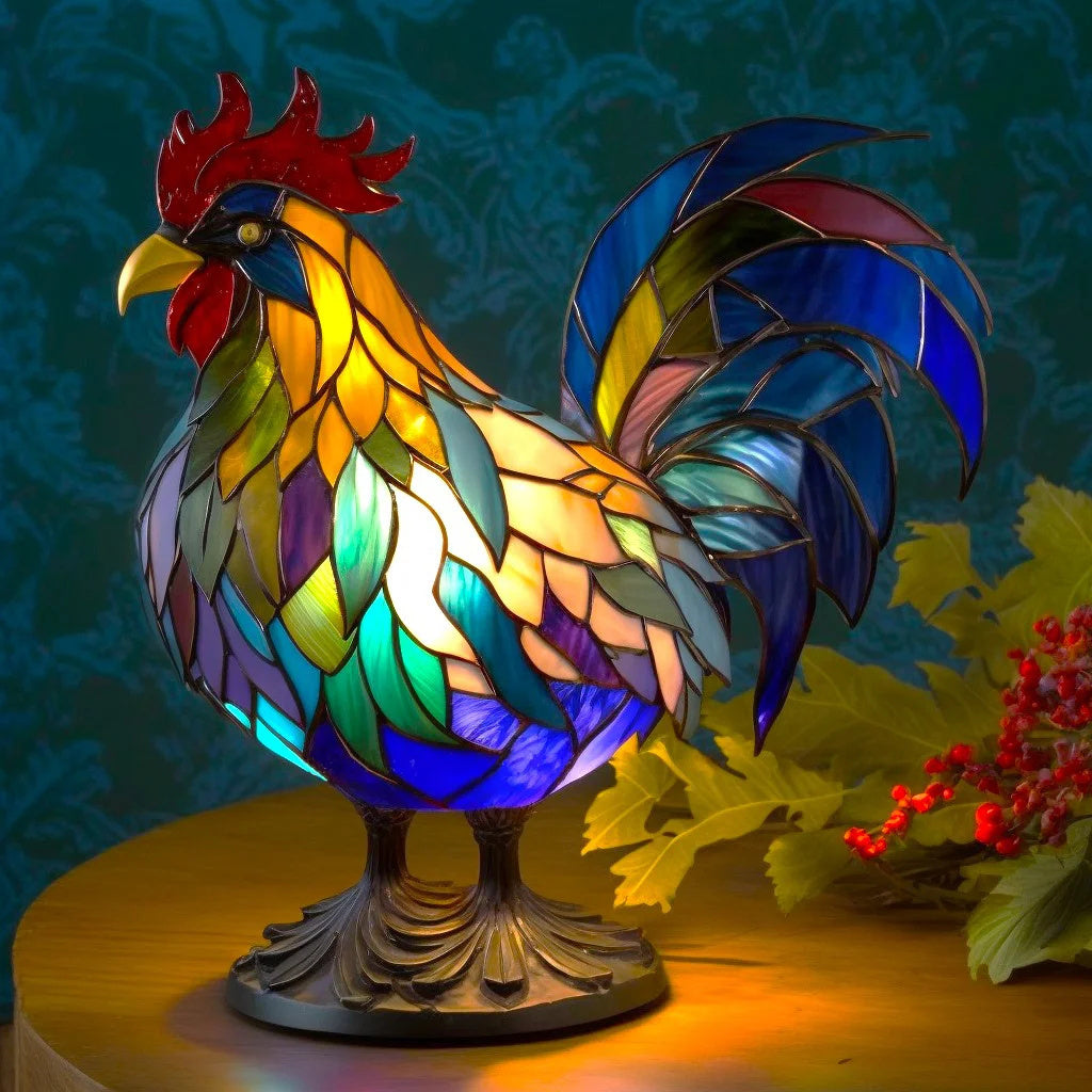 SUENTA Tierinspirierte Tischlampe aus Harz und Glas – 30 cm hoch