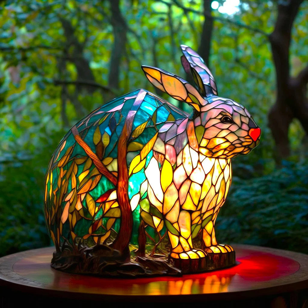 SUENTA Tierinspirierte Tischlampe aus Harz und Glas – 30 cm hoch