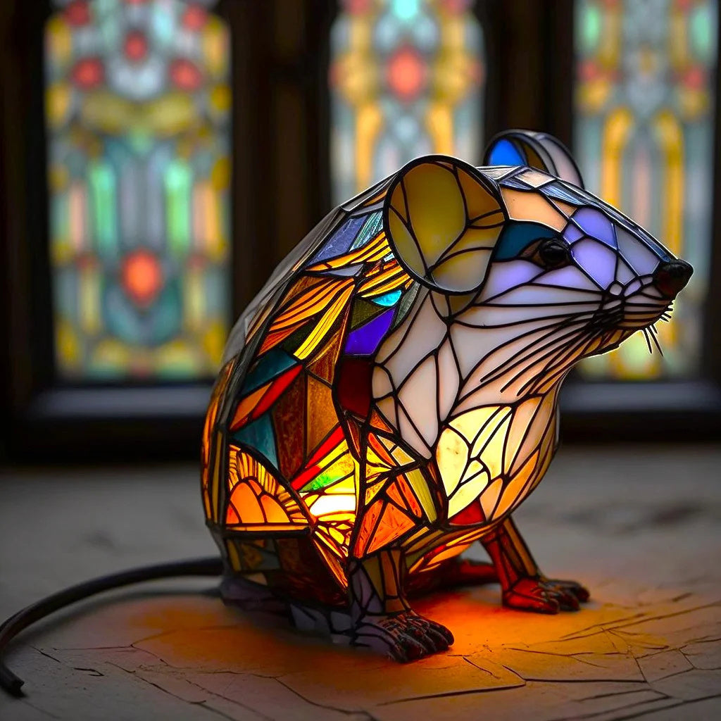 SUENTA Tierinspirierte Tischlampe aus Harz und Glas – 30 cm hoch