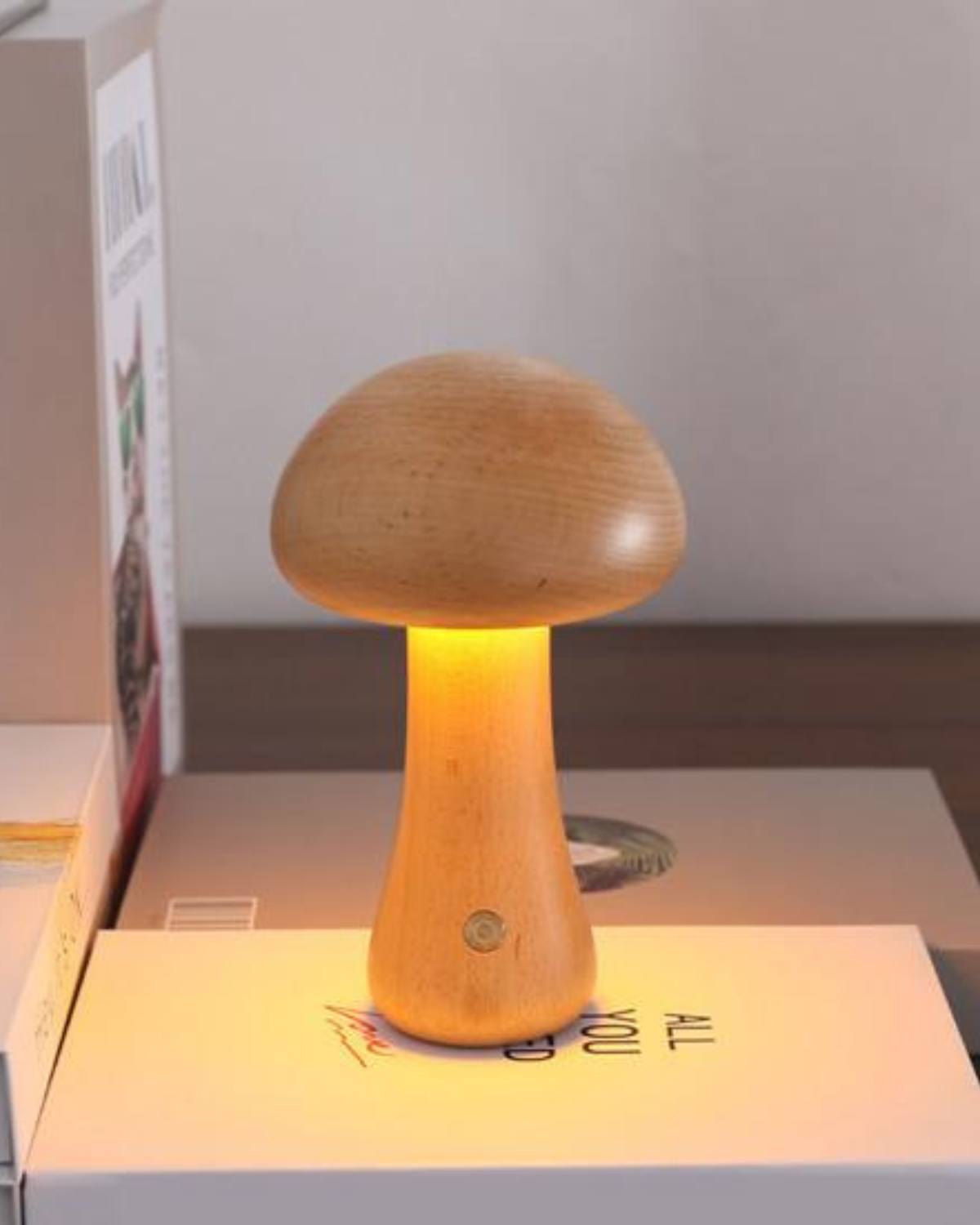 SUENTA Tischlampe im Pilzdesign aus Holz – Minimalistisch und Elegant