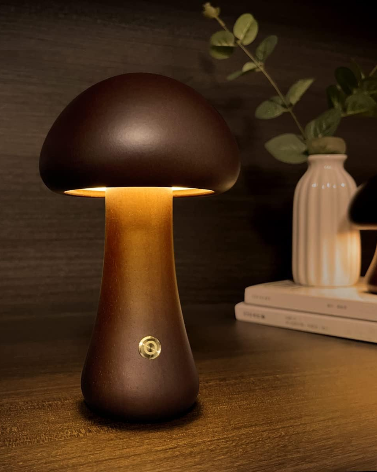 SUENTA Tischlampe im Pilzdesign aus Holz – Minimalistisch und Elegant