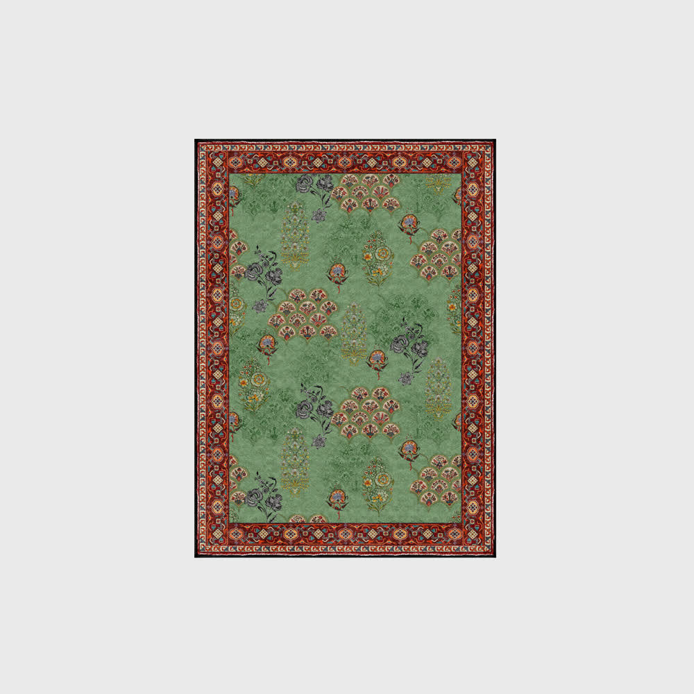 SUENTA Vintage Blumen Teppich für Gemütliches Zuhause Rutschfest