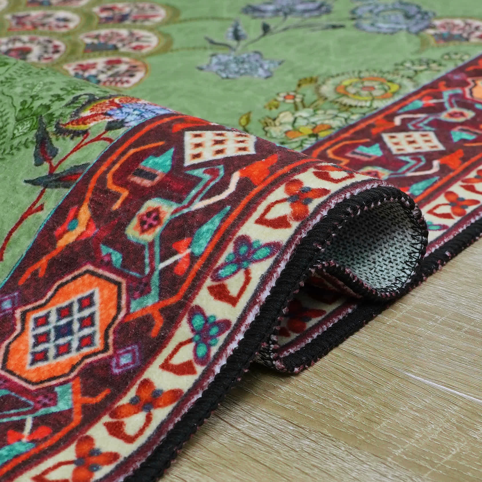 SUENTA Vintage Blumen Teppich für Gemütliches Zuhause Rutschfest