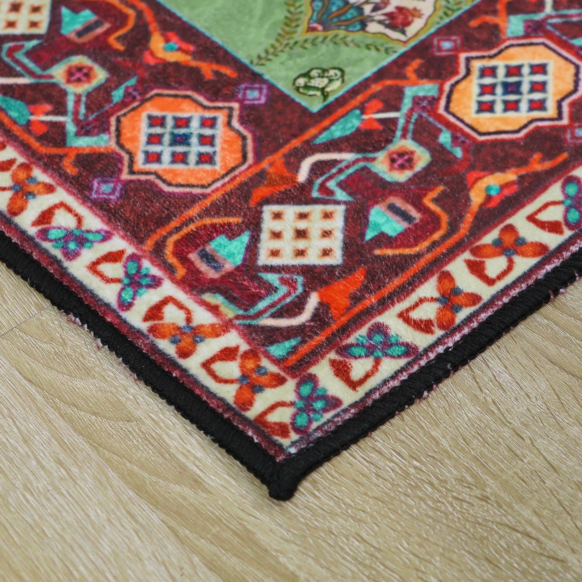 SUENTA Vintage Blumen Teppich für Gemütliches Zuhause Rutschfest
