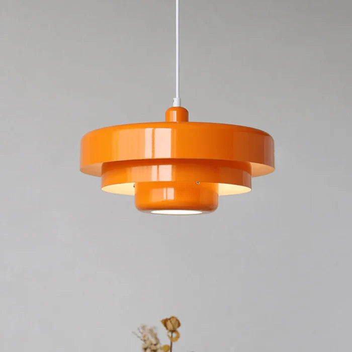 SUENTA Vintage LED Pendelleuchte Zeitloser Industriecharme Für Orange Kaltweiß