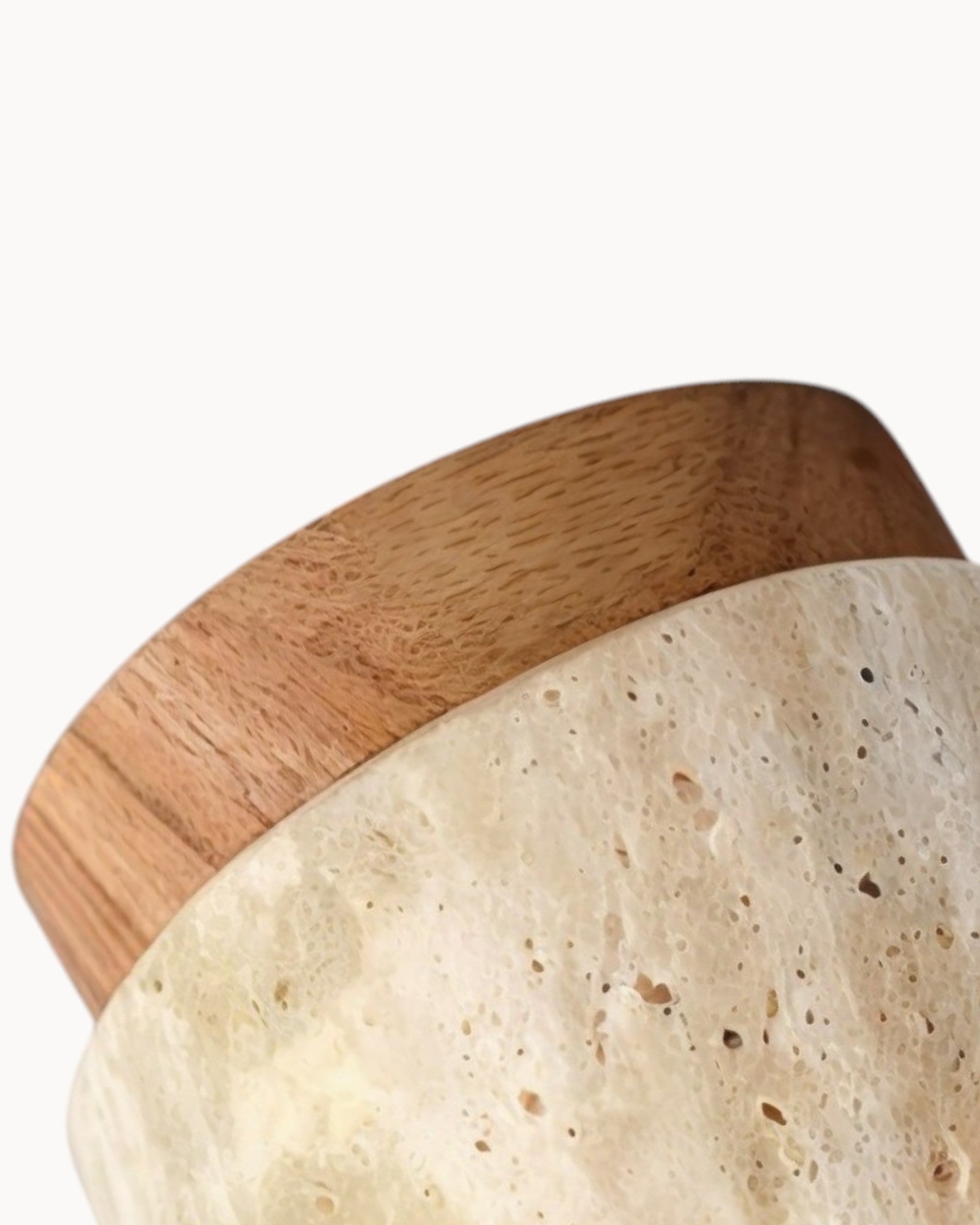 SUENTA Wabi-Sabi Deckenleuchte aus Holz in Khaki – Retro Design für Wohnzimmer