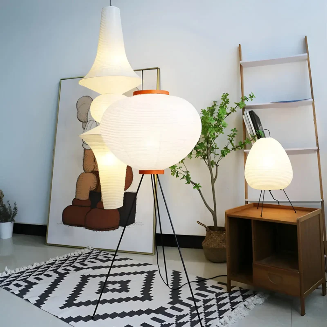 SUENTA Wabi Sabi Stehende LED Lampe Aus Reispapier Für Zen Ambiente