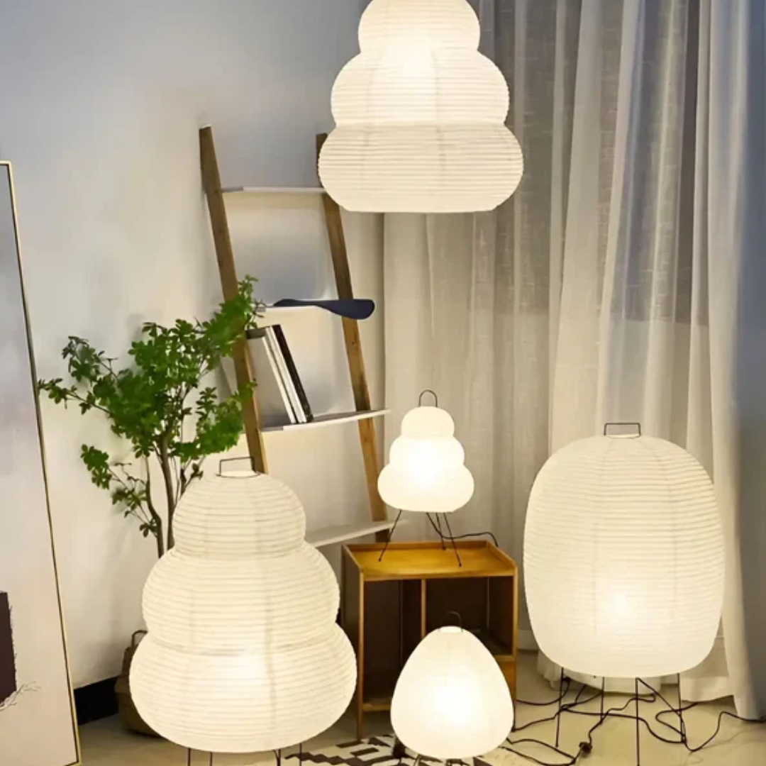 SUENTA Wabi Sabi Stehende LED Lampe Aus Reispapier Für Zen Ambiente