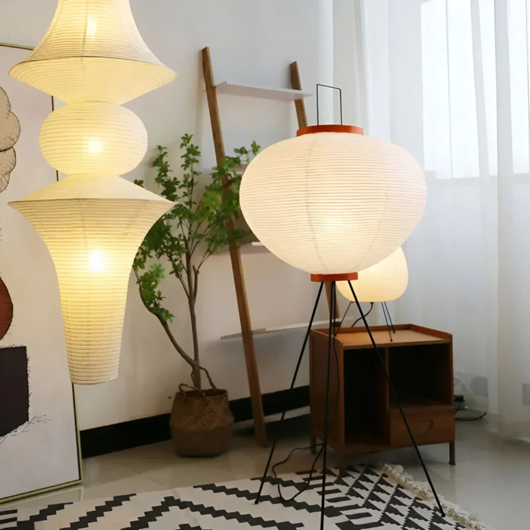 SUENTA Wabi Sabi Stehende LED Lampe Aus Reispapier Für Zen Ambiente