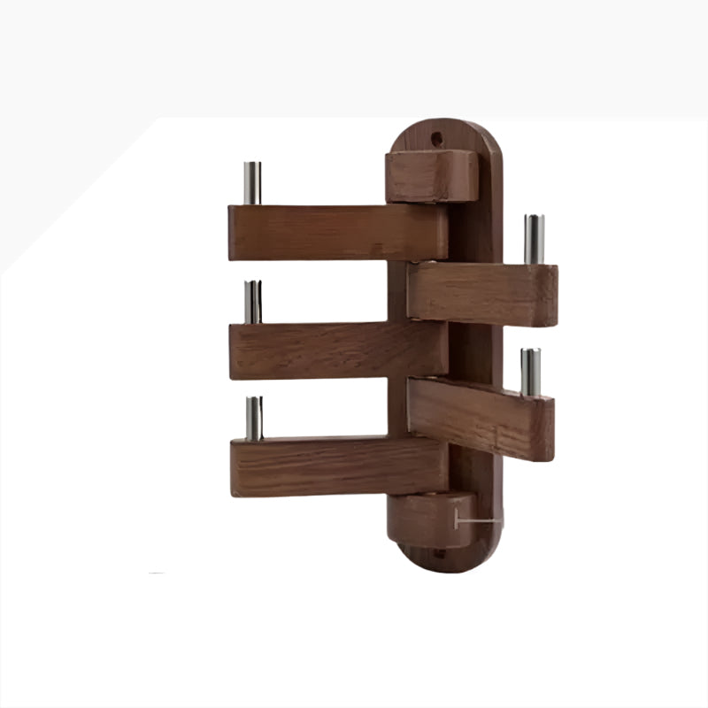 SUENTA Wandgarderobe aus Eichenholz mit 5 Haken – Platzsparend und Elegant Walnuss