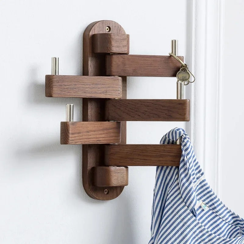 SUENTA Wandgarderobe aus Eichenholz mit 5 Haken – Platzsparend und Elegant