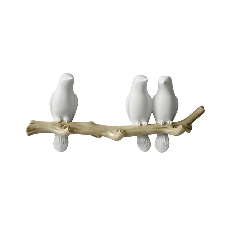 SUENTA Wandhaken mit Vogelmotiv – Kleiderhaken für die Wand aus Hars