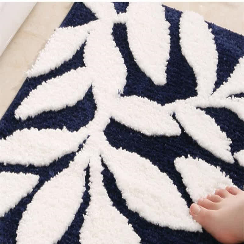 SUENTA Weiche Rutschfeste Badmatte Mit Blätterdesign Für Komfort