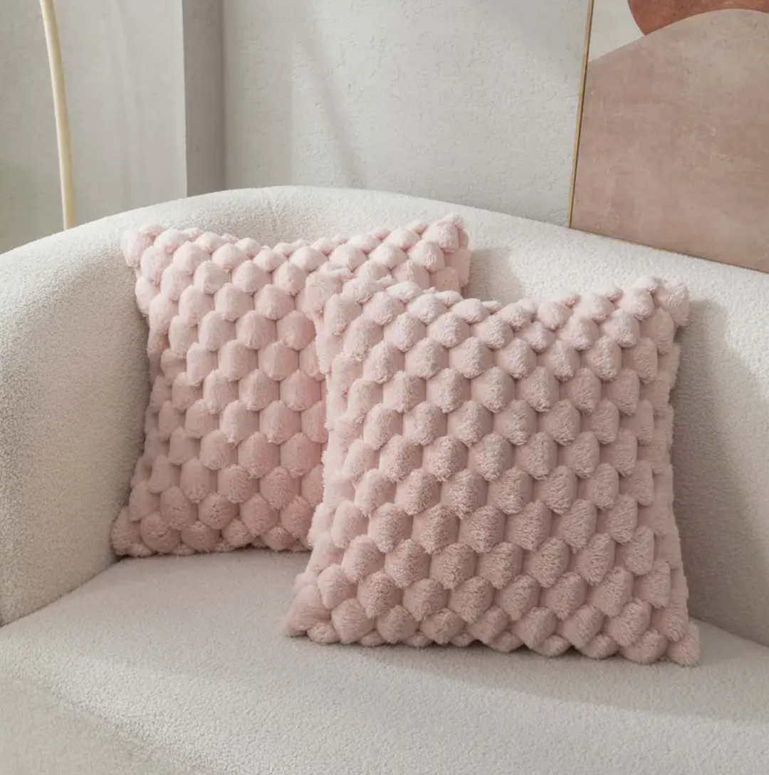 SUENTA Weiches Kissen Mit Flauschigem Bezug Für Gemütliches Heim Rosa