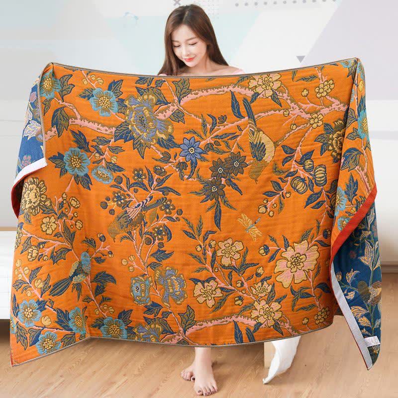 SUENTA Wendbares Strandtuch Mit Hibiskus Design Für Kinder Spaß Orange 80cm x 160cm