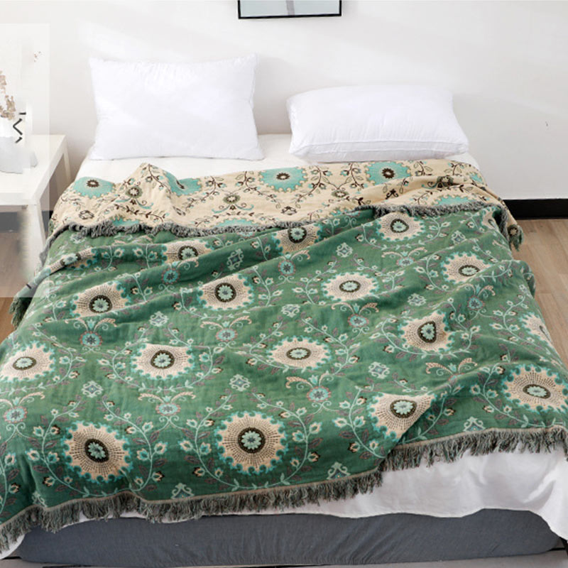 SUENTA Wende-Sofabezug aus 100% Baumwolle im Retro Design für Sofa
