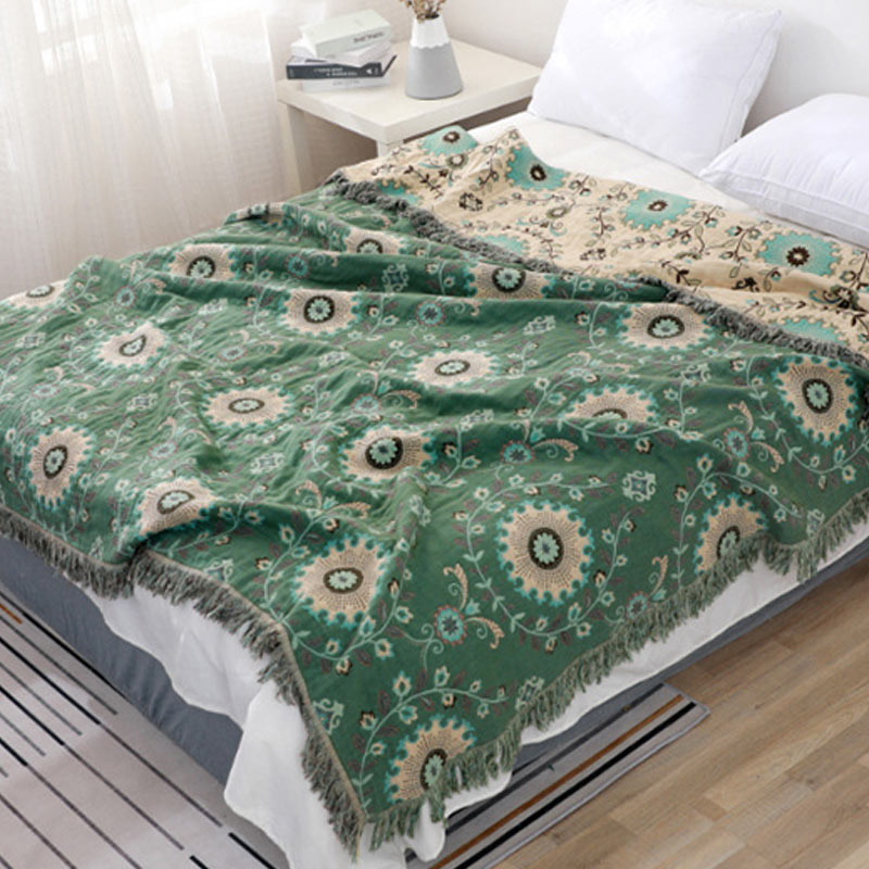 SUENTA Wende-Sofabezug aus 100% Baumwolle im Retro Design für Sofa