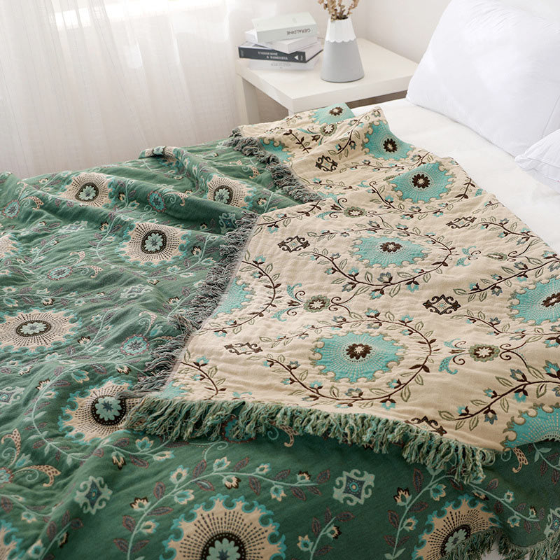 SUENTA Wende-Sofabezug aus 100% Baumwolle im Retro Design für Sofa