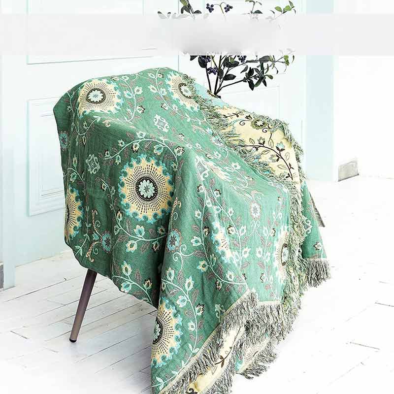 SUENTA Wende-Sofabezug aus 100% Baumwolle im Retro Design für Sofa