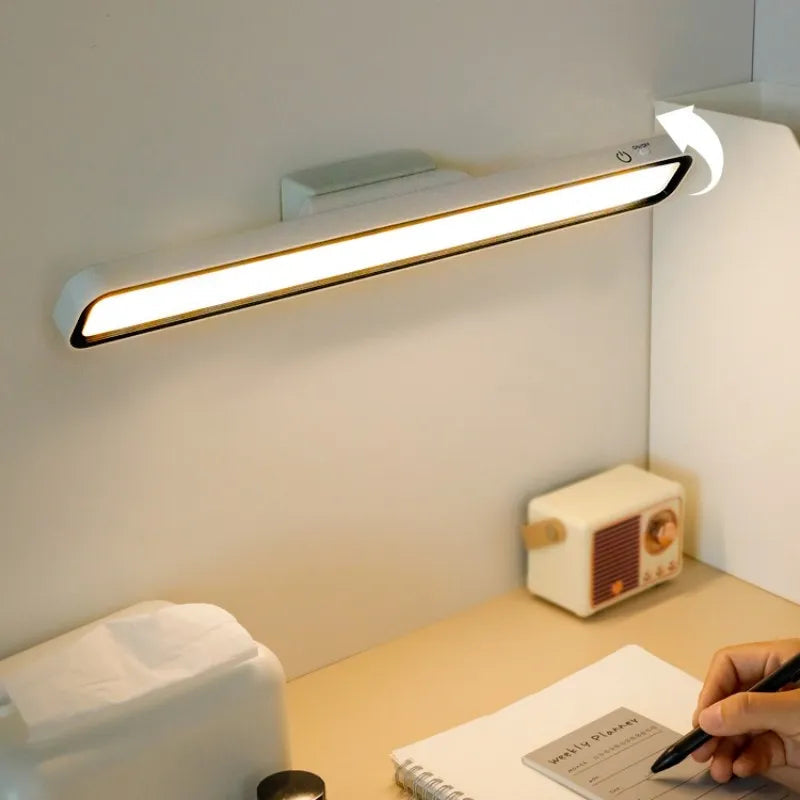 SUENTA Wiederaufladbare Magnetische Schreibtischlampe mit Sensorsteuerung – Modernes Design in Schwarz, Weiß oder Grau Weiß