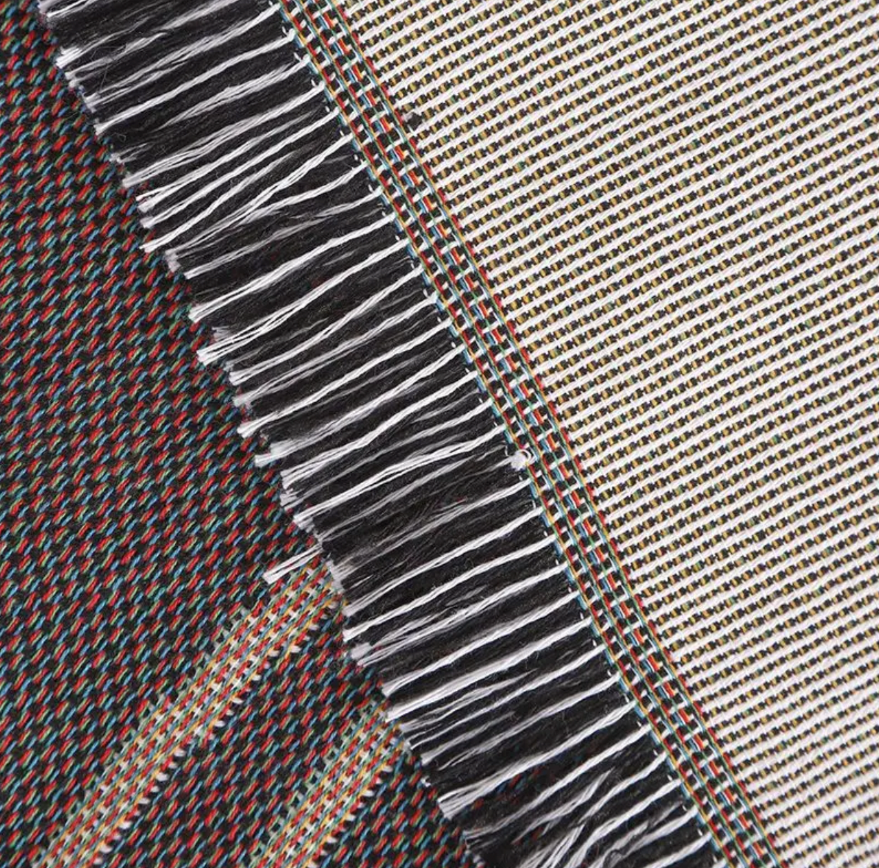 SUENTA Woven Decke mit Doodle-Muster – 130x160 cm, Baumwolle und Polyester