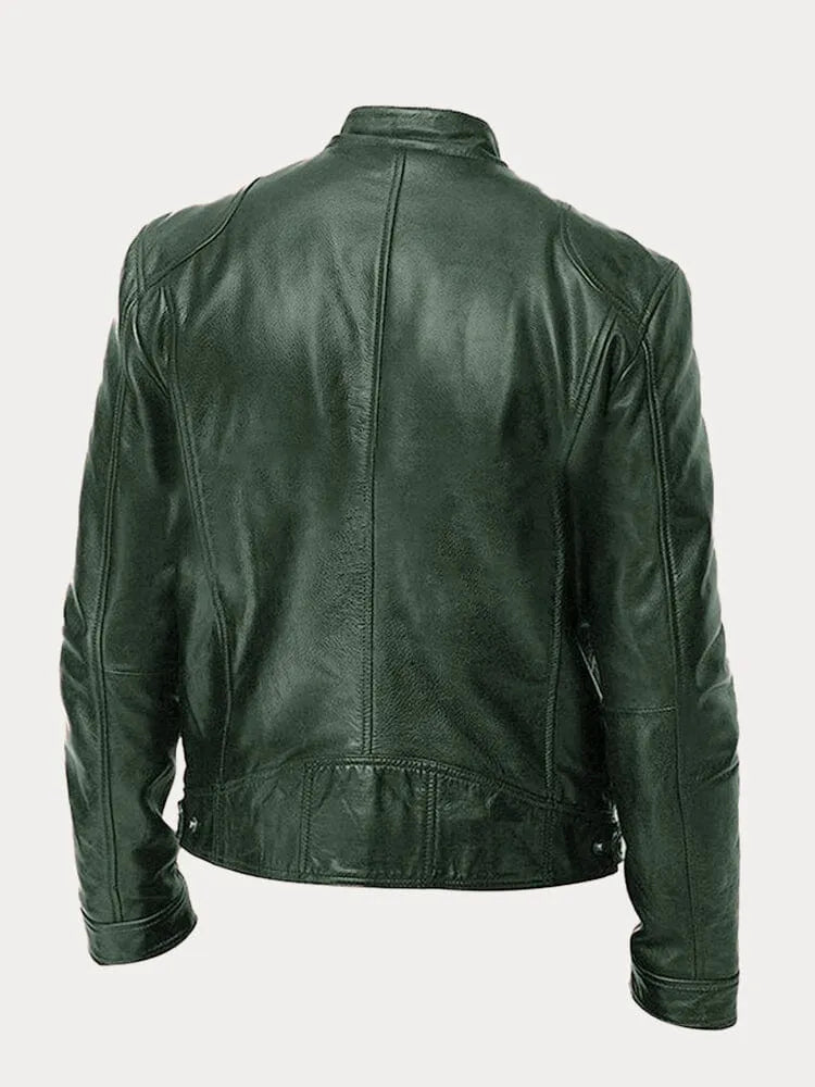 SUENTA Damen Lässige Lederjacke Moderne Stil Robustheit