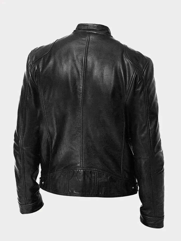 SUENTA Damen Lässige Lederjacke Moderne Stil Robustheit