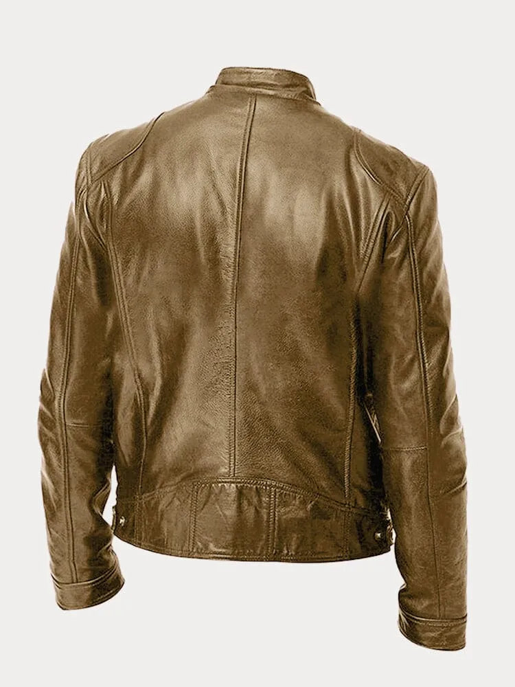 SUENTA Damen Lässige Lederjacke Moderne Stil Robustheit